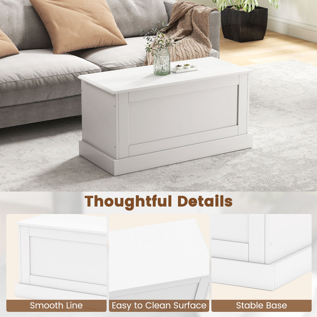 Large Storage Chest with Safety Metal Hinge-off white