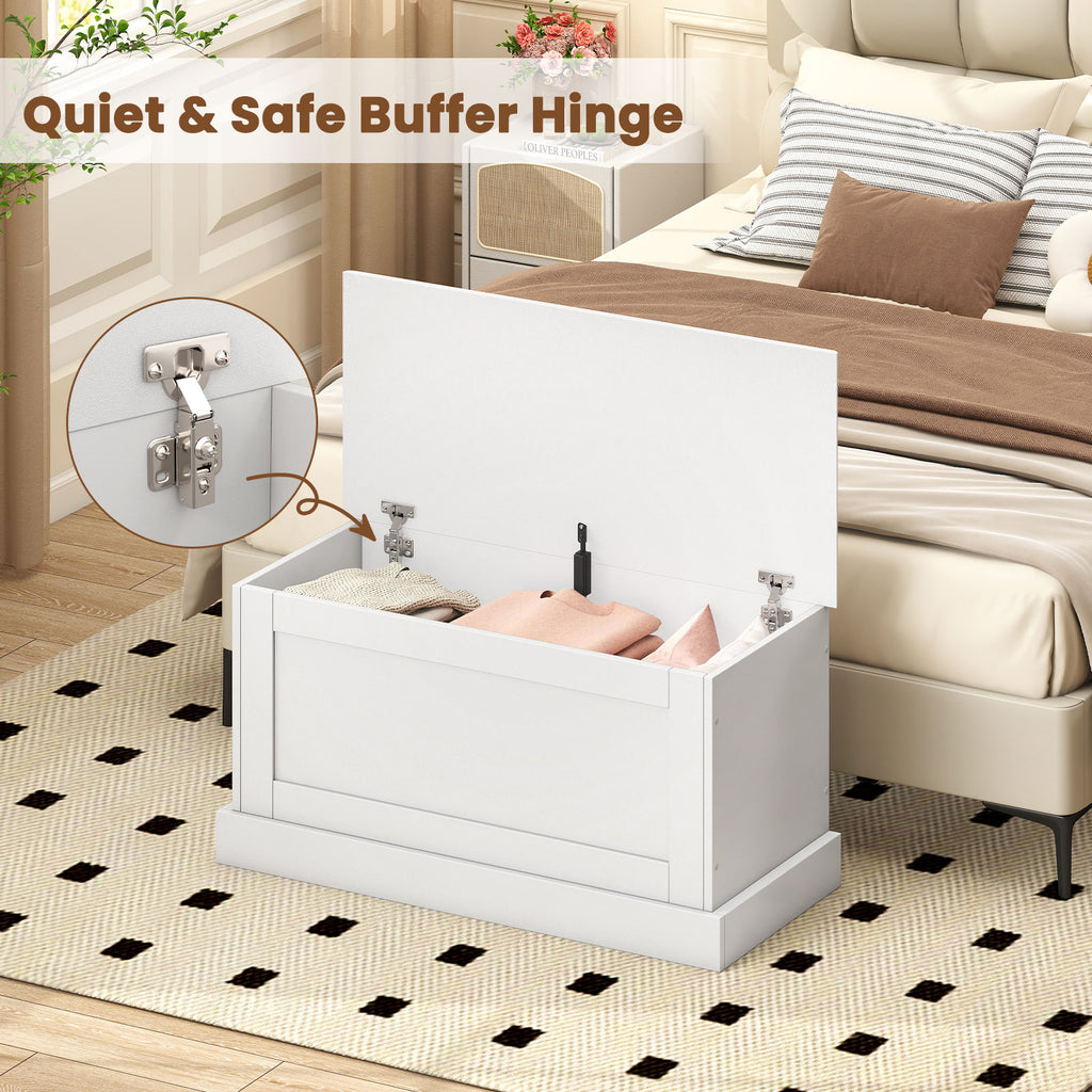 Large Storage Chest with Safety Metal Hinge-off white
