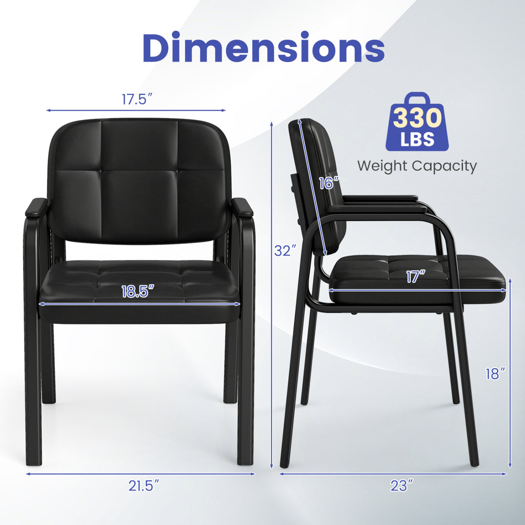 Leather Office Reception Chairs Waiting Room Guest Chairs Set of 4
