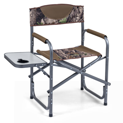Lightweight Folding Camping Chair with Side Table-Camouflage