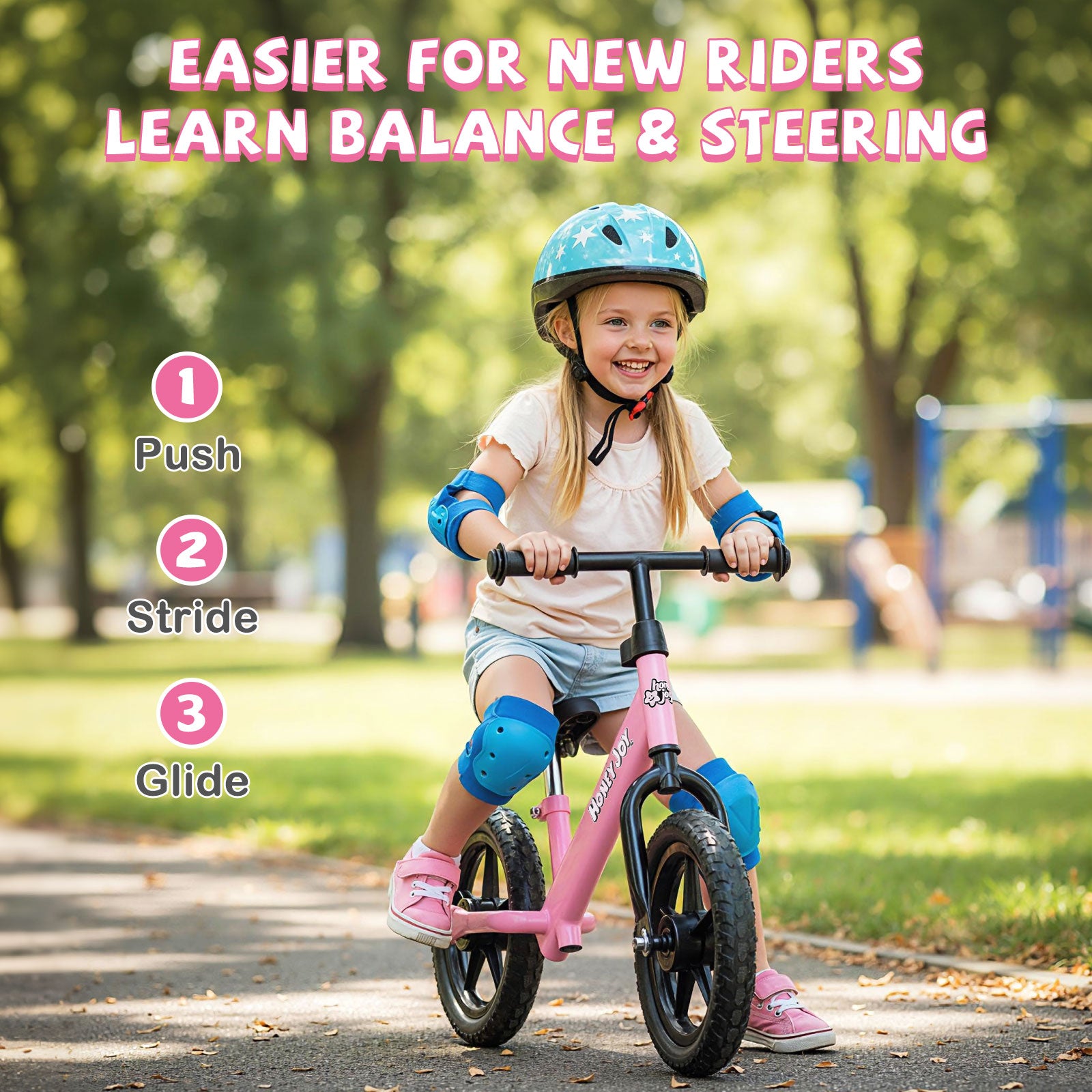 Lightweight Toddler Balance Bike No Pedal Training Bicycle-Pink