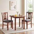 Linen Style Upholstered Kitchen Chairs with Wood Frames Set of 2-Cherry