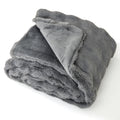 Luxury Fuzzy Plush Rabbit Fur Bubble Blanket for Armchair-Gray
