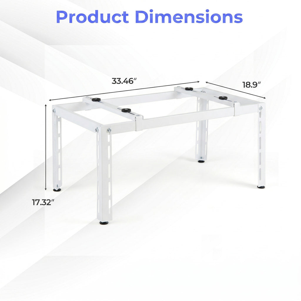 Mini Split Ground Stand Adjustable for 9000-36000 BTU Ductless Air Conditioners Heat Pump-White