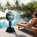 Misting Pedestal Fan Air Circulator with 90° Auto Oscillation Floor Standing Fan with 8 Speeds-Black