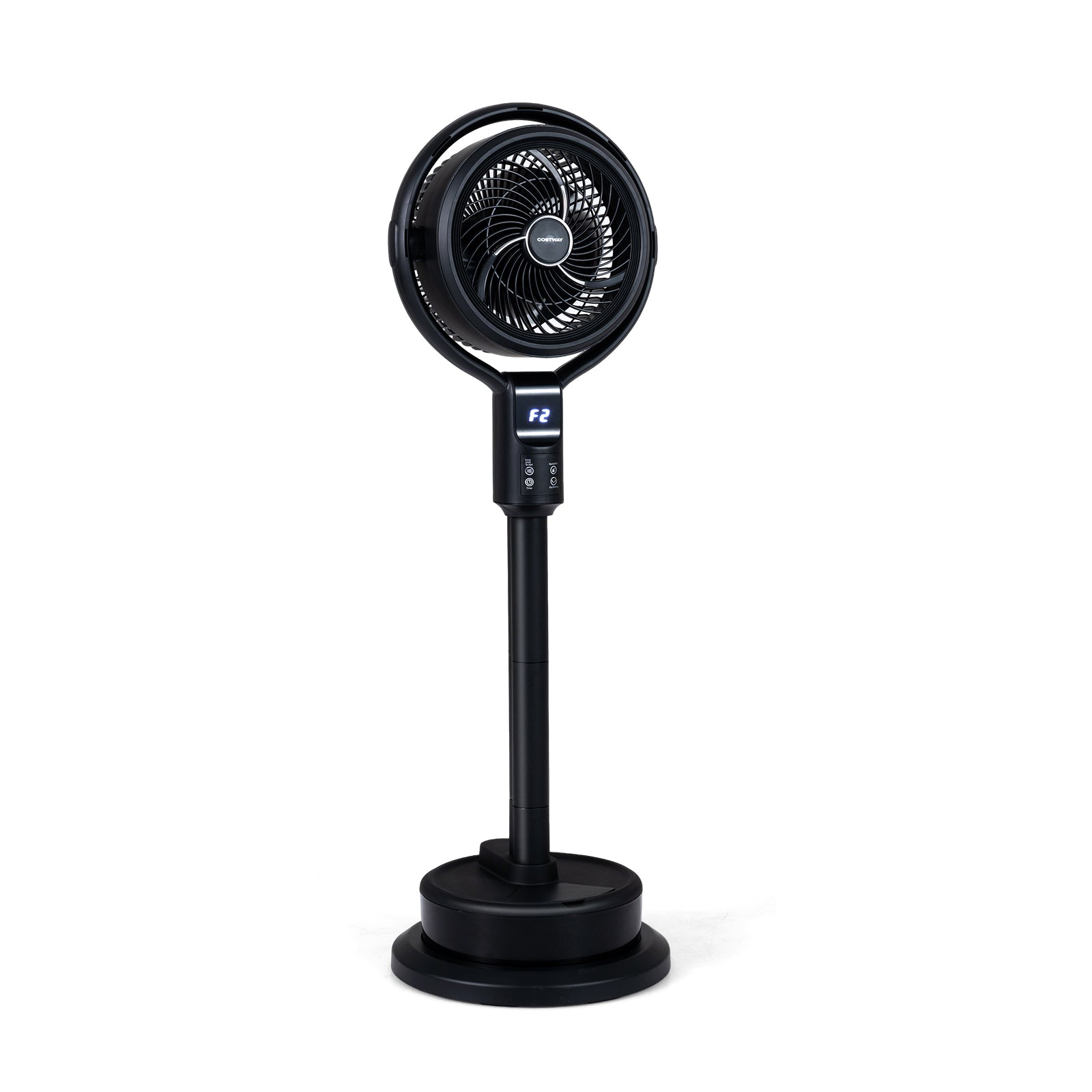 Misting Pedestal Fan Air Circulator with 90° Auto Oscillation Floor Standing Fan with 8 Speeds-Black