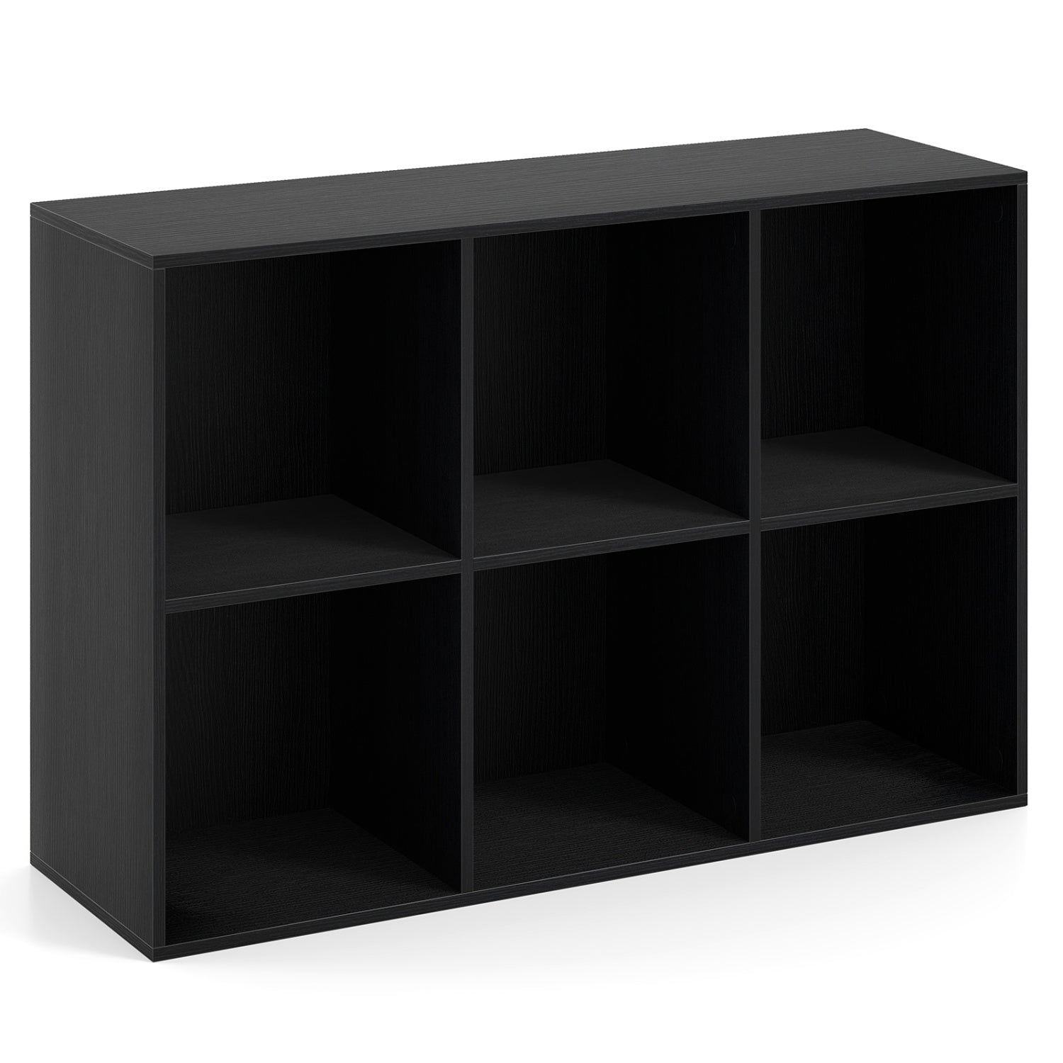 Modern 6-Cube Bookcase with Anti-tipping Kits for Bedroom Living Room-Black