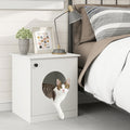 Modern Cat Litter Box Enclosure for Small to Large Cats-White