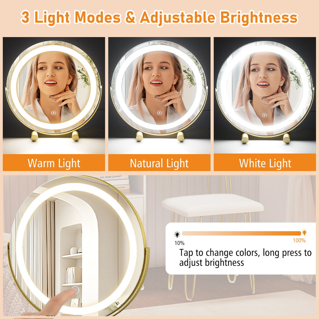 Modern Dressing Table with Storage Cabinet-Off white