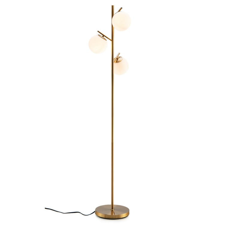 Modern Living Room Set: Modular L-shaped Sectional Sofa  Lift Top Coffee Table & 3-Globe Floor Lamp