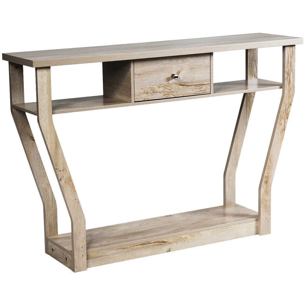 Table d'appoint de canapé moderne avec tiroir-Gris