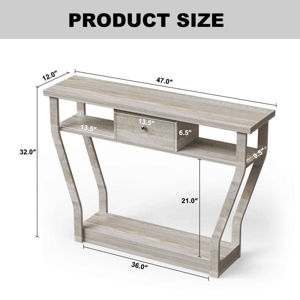 Table d'appoint de canapé moderne avec tiroir-Gris