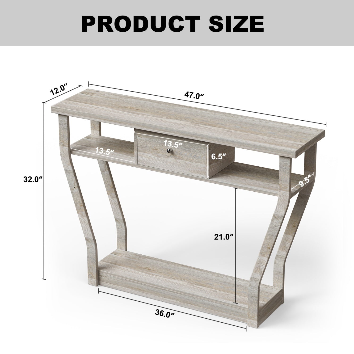Table d'appoint de canapé moderne avec tiroir-Gris