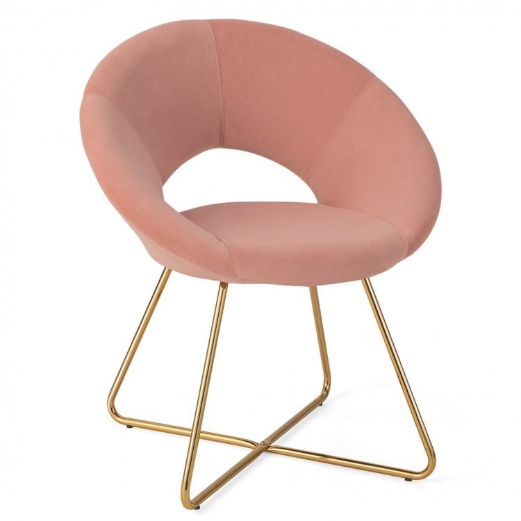 Modern Velvet Accent Chair Vanity Chair with Metal Legs-1 Piece