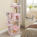 Multi-Level Cat Tower with 2-Door Condo and Padded Top Perch-Pink