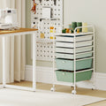 Multifunctional 6 Drawers Rolling Storage Cart Organizer-Green Gradient