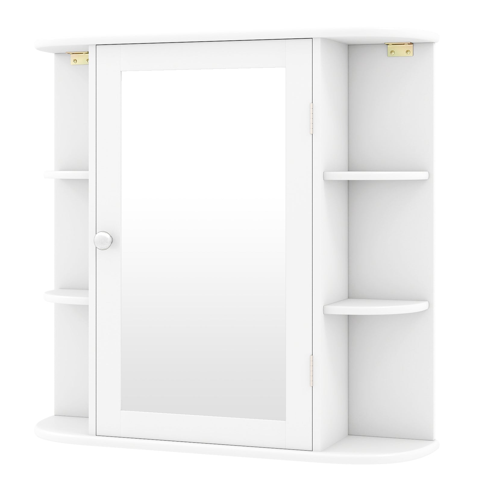 Multipurpose Mount Wall Mirror Bathroom Storage Cabinet-White