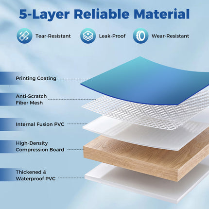 Non-Inflatable Swimming Pool Portable Around Ground Pool with 24 Wall Panels-Gradient