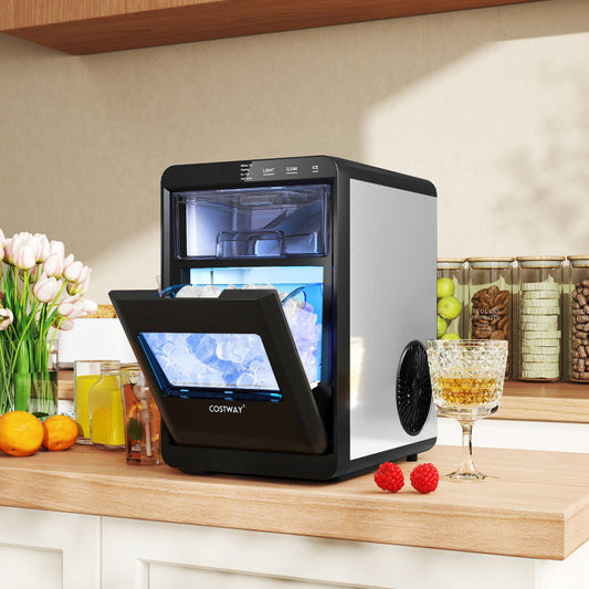 Nugget Ice Maker Countertop with Soft Chewable Pellet-Black