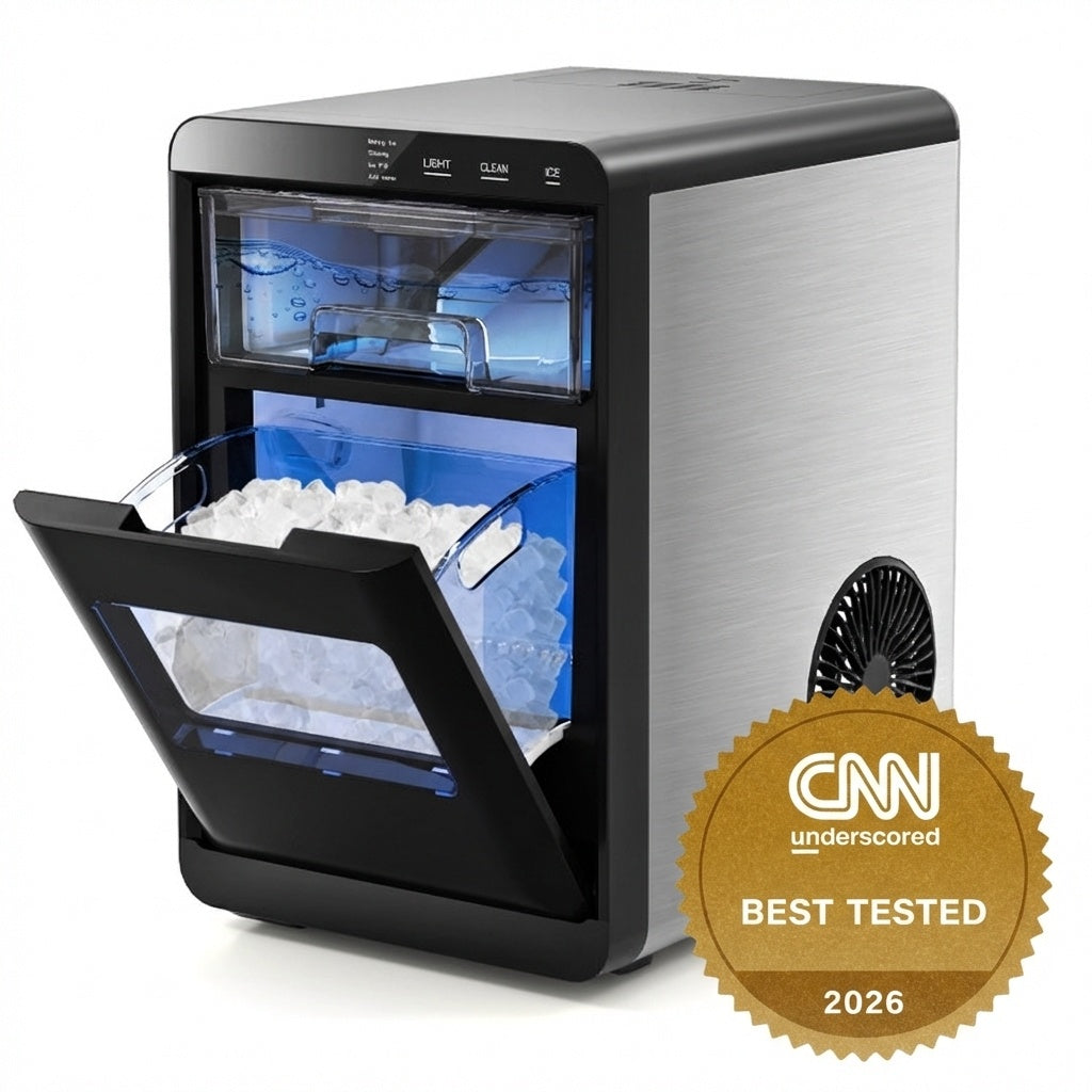 Nugget Ice Maker Countertop with Soft Chewable Pellet-Black