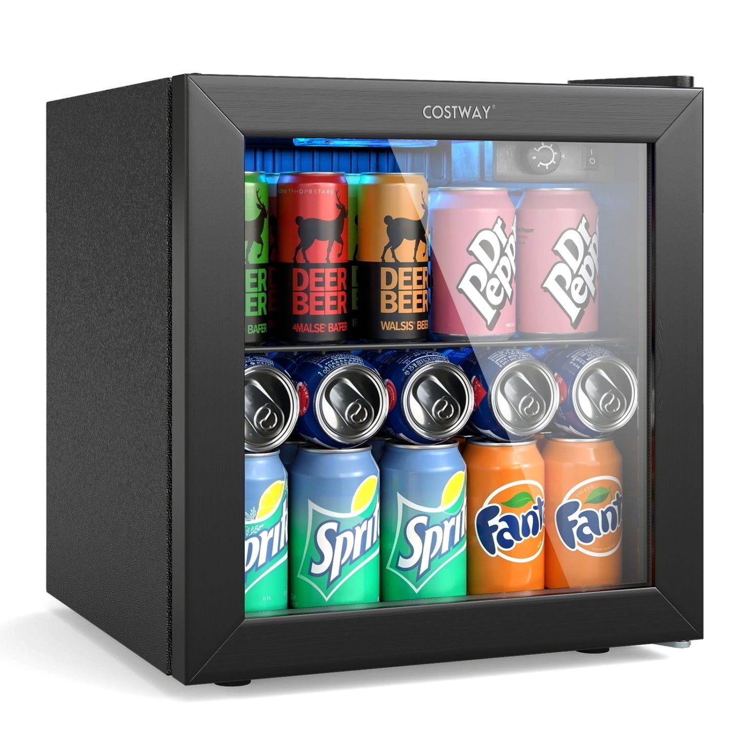 Nugget Ice Maker and Beverage Cooler Combo with Chewable Ice and Compact Drink Storage