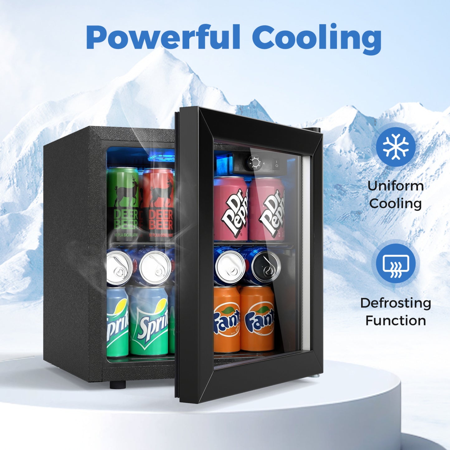 Nugget Ice Maker and Beverage Cooler Combo with Chewable Ice and Compact Drink Storage