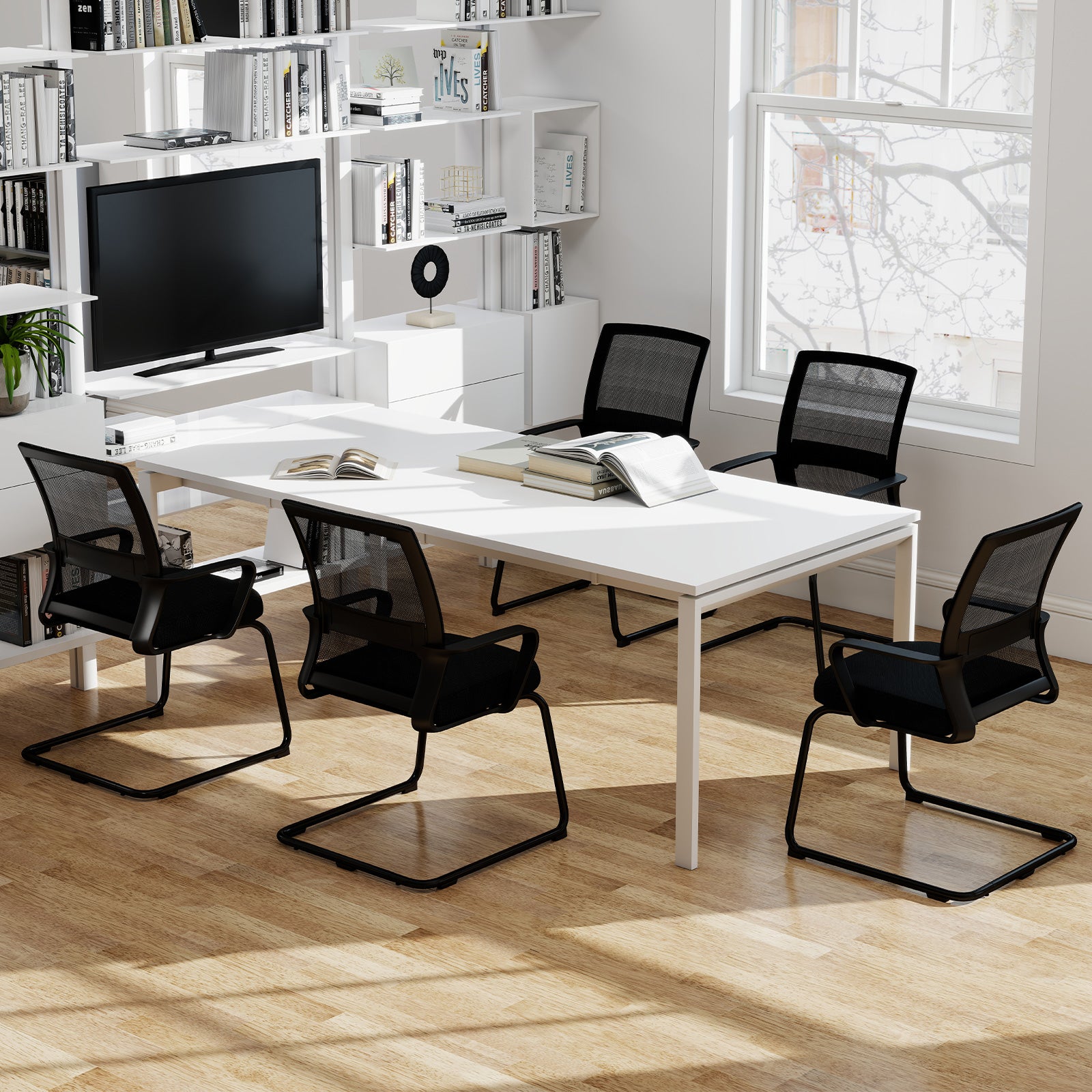 Office Guest Chair with Lumbar Support for Waiting Room-2 Pieces