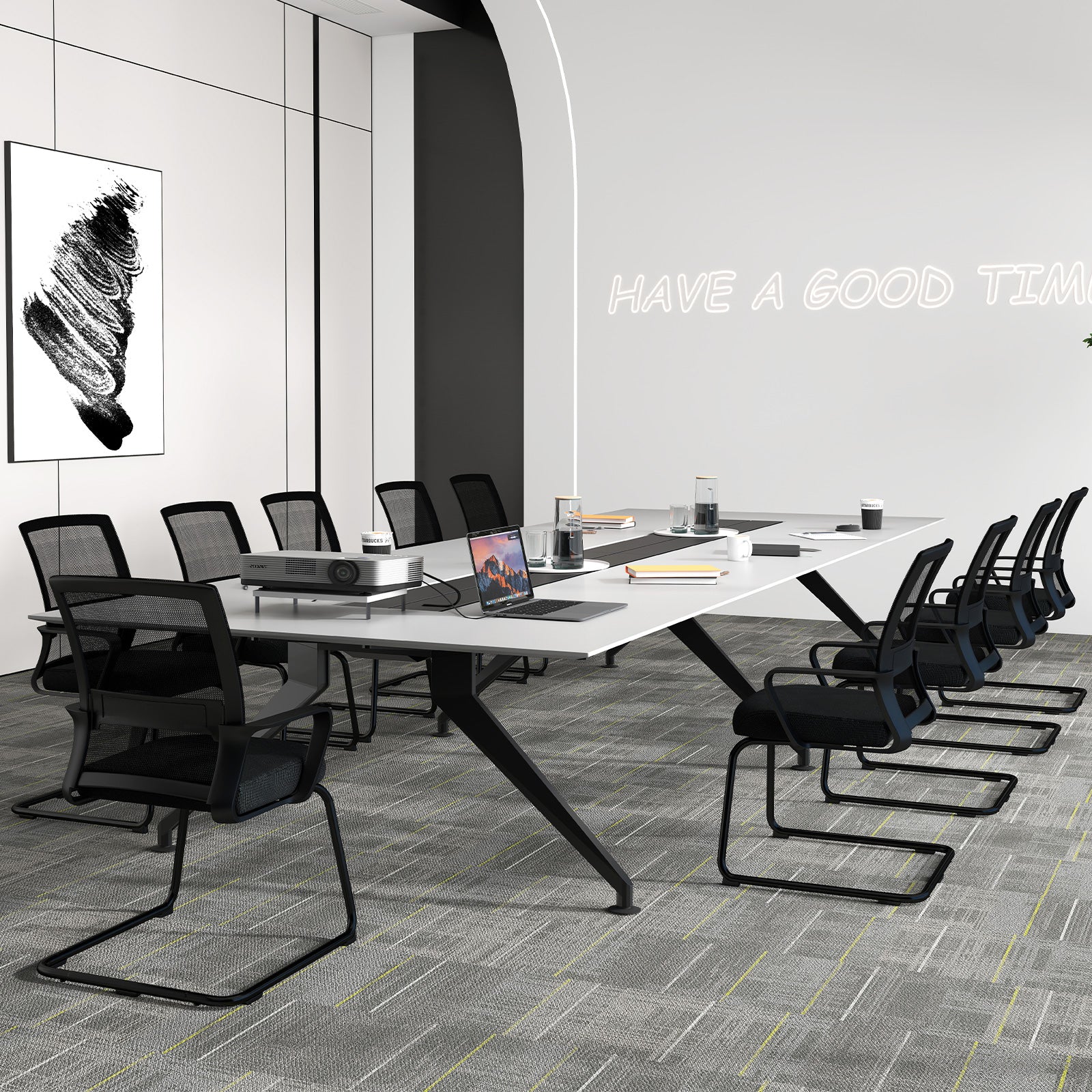 Office Guest Chair with Lumbar Support for Waiting Room-2 Pieces