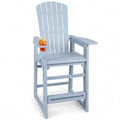 Outdoor 29 Inch Height Bar Stool with Backrest and Armrests-Gray