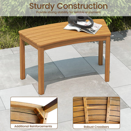 Outdoor Curved Acacia  Wood Bench Set of 2/3/4 for Front Porch-3