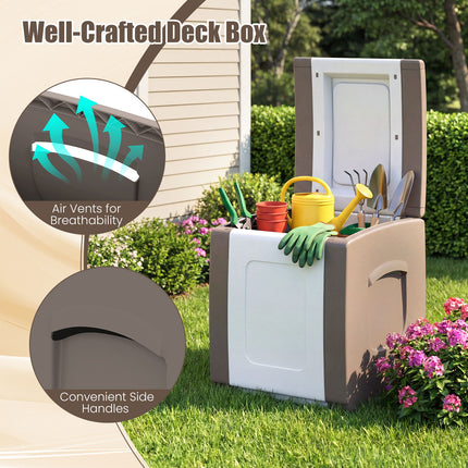 Outdoor Deck Box with Lid for Packages and Garden-Beige