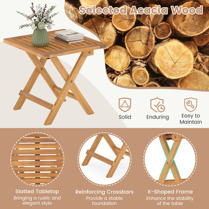 Outdoor Folding Side Table for Small Space and Garden-2
