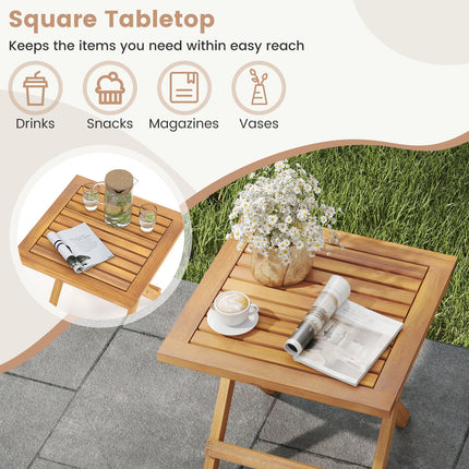 Outdoor Folding Side Table for Small Space and Garden-2