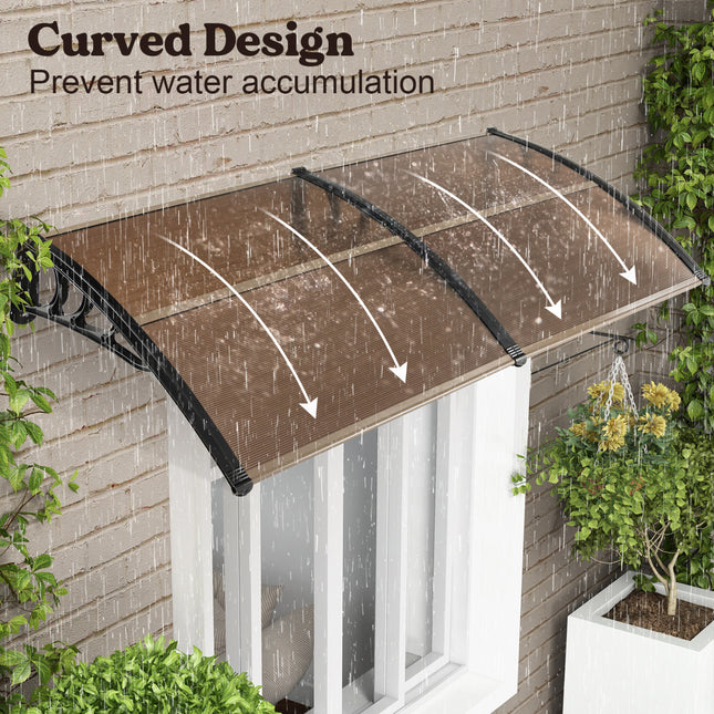 Outdoor Front Door Patio Overhang Awning for Sunlight Rain Snow Wind Protection-78 x 35 Inch