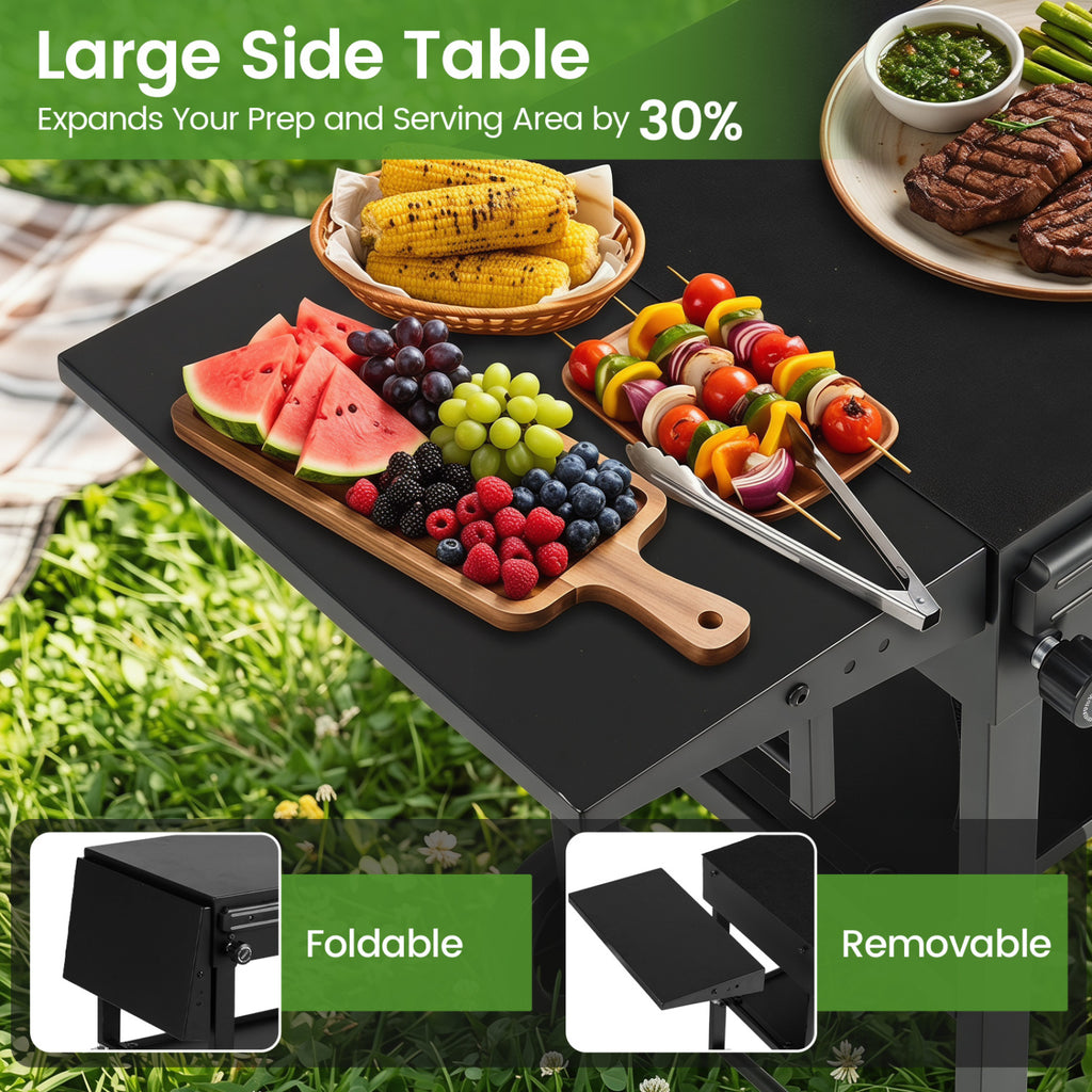 Outdoor Grill Cart  Foldable Grilling Table for Blackstone Griddle with 31 x 17 Tabletop