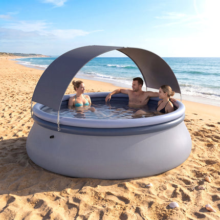 Outdoor Inflatable Pool with Sunshade Canopy-M