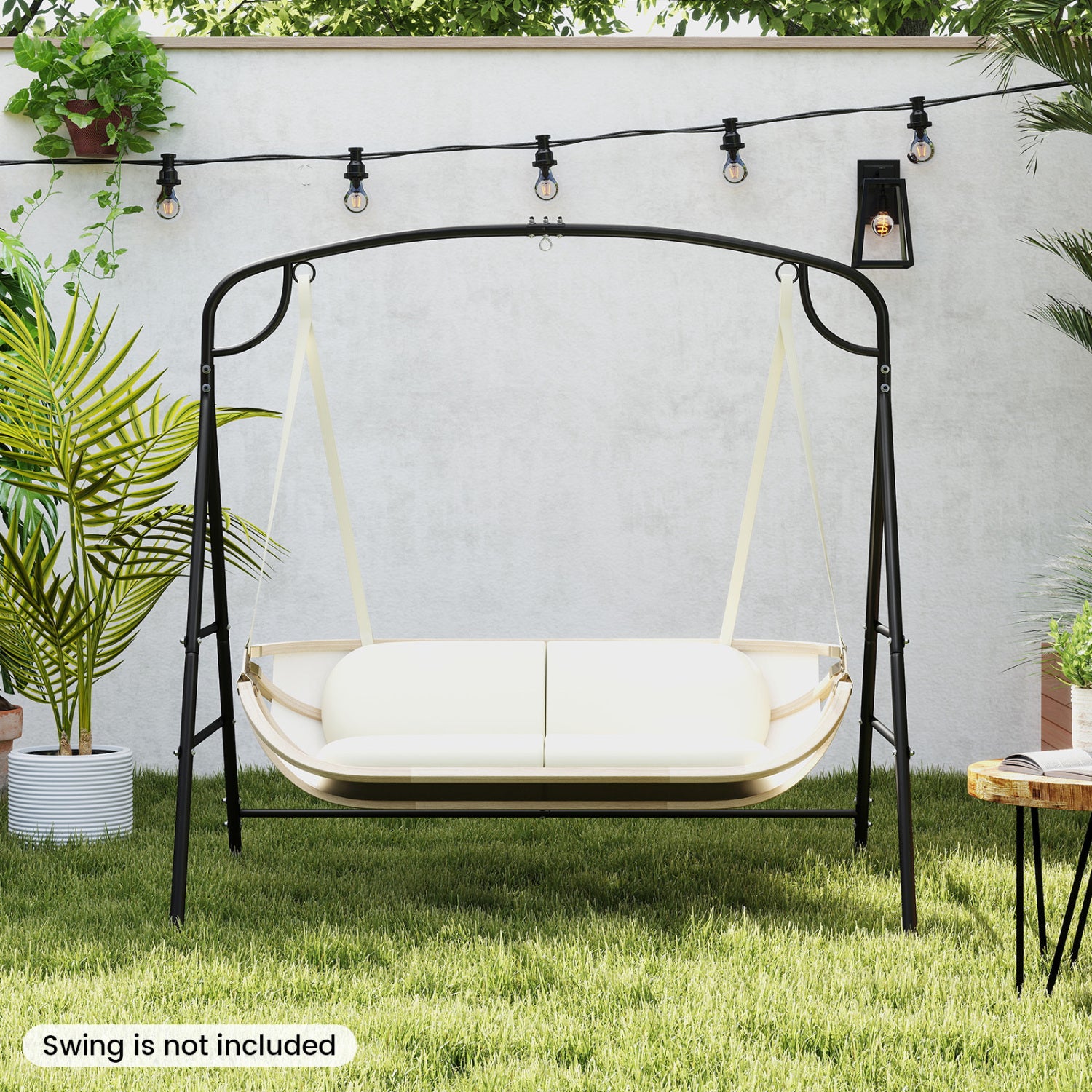 Portique en métal avec 4 barres de support et 2 modes de suspension - Noir
