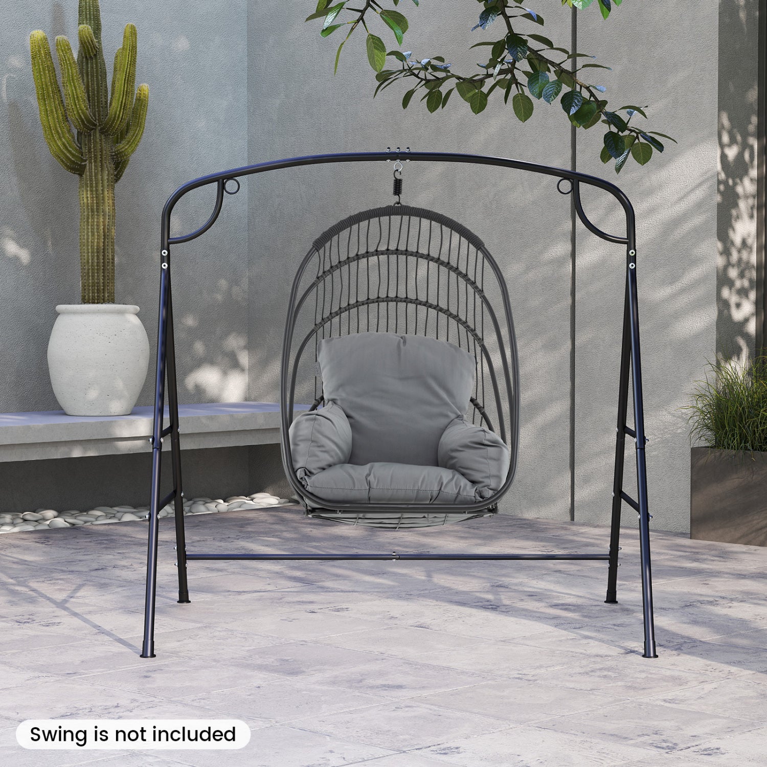 Portique en métal avec 4 barres de support et 2 modes de suspension - Noir