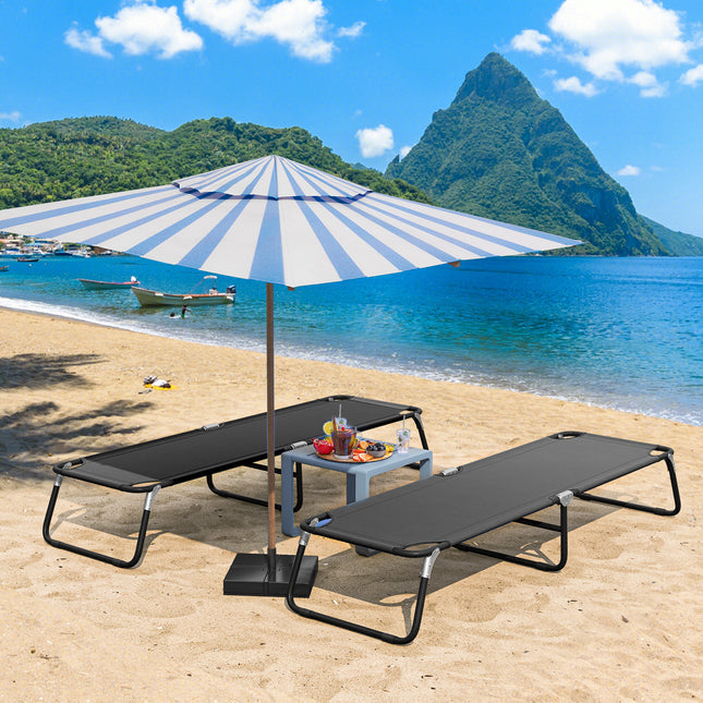 Outdoor Portable Folding Camping Bed for Sleeping Hiking Travel-Black