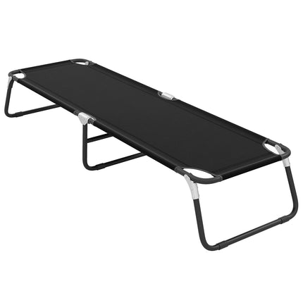 Outdoor Portable Folding Camping Bed for Sleeping Hiking Travel-Black