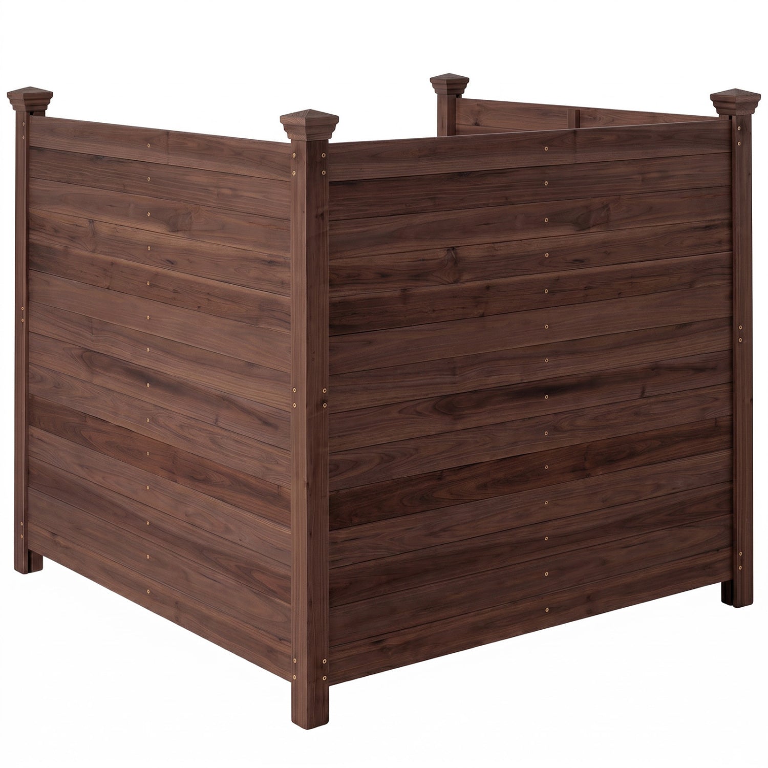 3-Panel Outdoor Privacy Air Conditioner Fence for Outside-Brown
