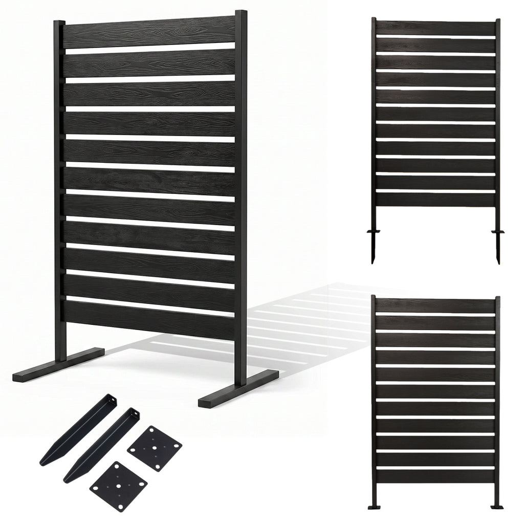 Outdoor Privacy Screen Fence for Backyard Pool Lawn-Black