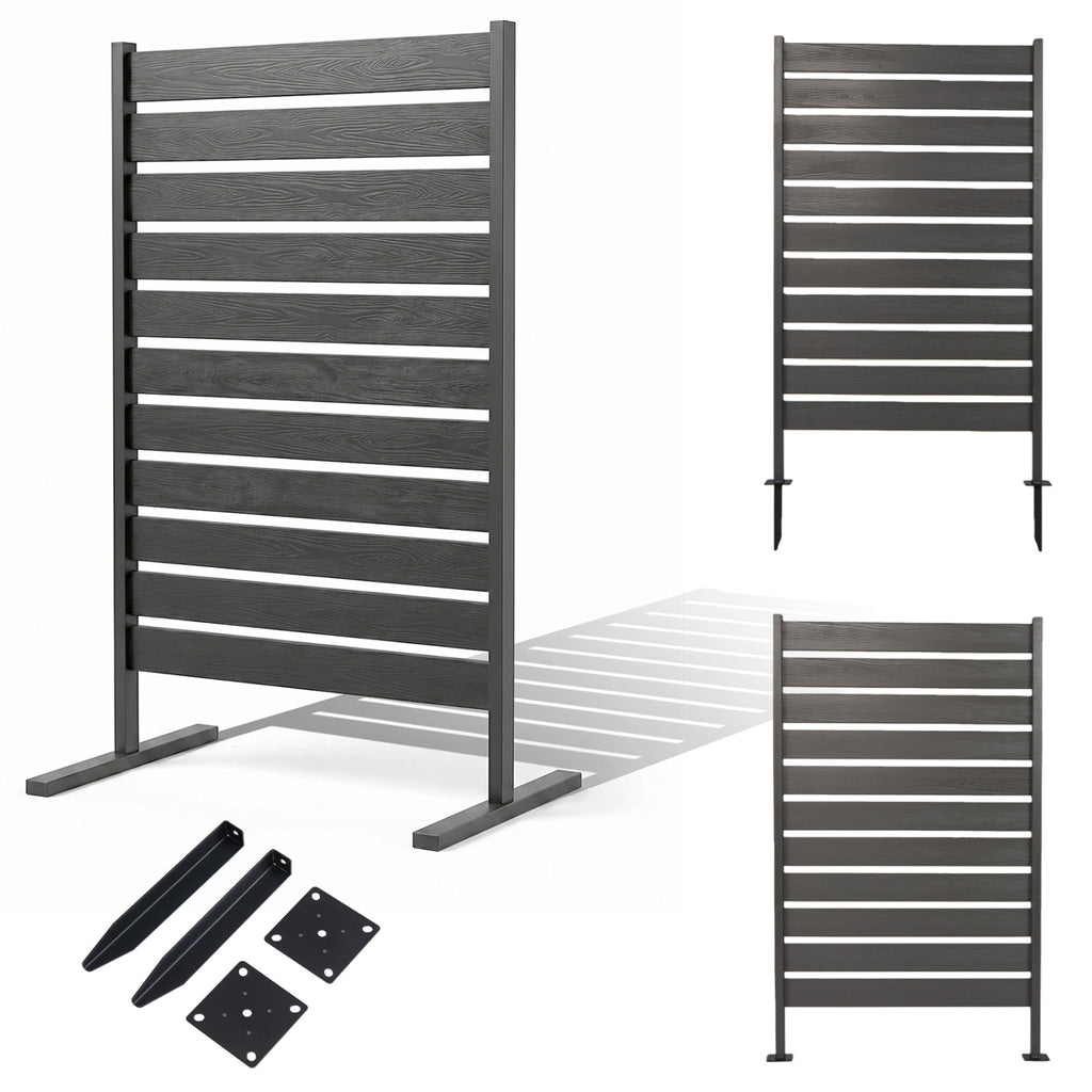 Outdoor Privacy Screen Fence for Backyard Pool Lawn-Gray