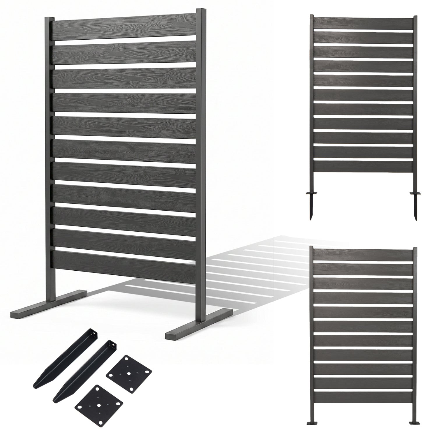 Outdoor Privacy Screen Fence for Backyard Pool Lawn-Gray