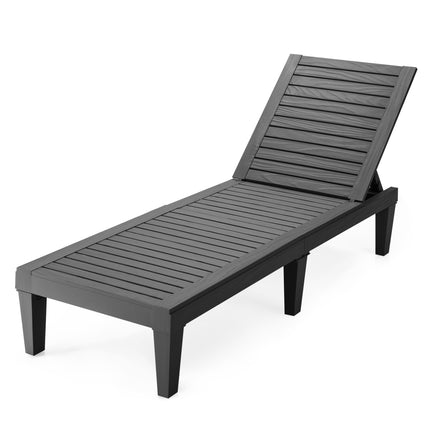 Outdoor Recliner Chair with 5-Position Adjustable Backrest-Black