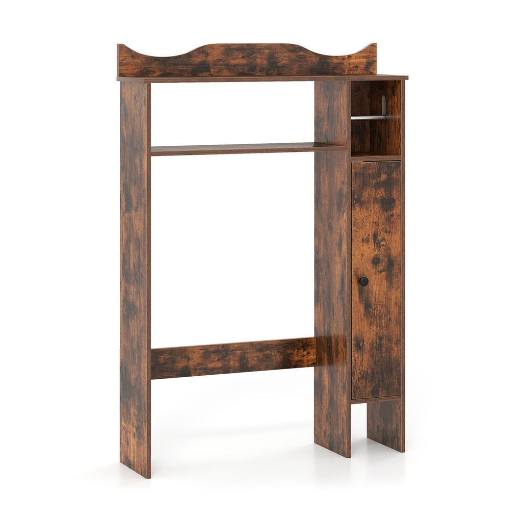 Over the Toilet Storage Cabinet with Toilet Paper Holder-Rustic Brown