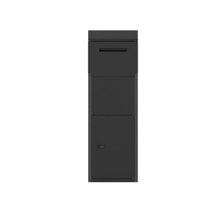 Package Delivery Box for Outside with Anti-Theft Baffle Sloped Roof-Black