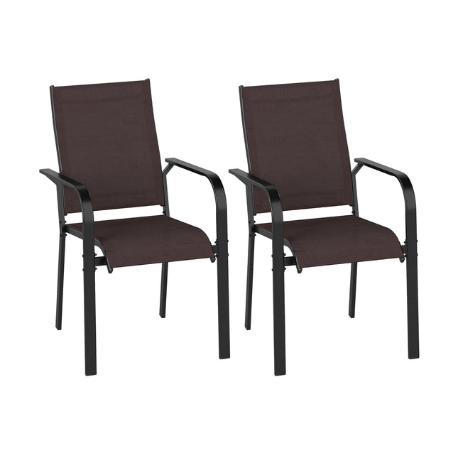 Patio Dining Chairs Set of 2/4/6 Stackable Outdoor Armchairs-Set of 6