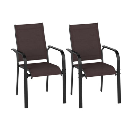 Patio Dining Chairs Set of 2/4/6 Stackable Outdoor Armchairs-Set of 6