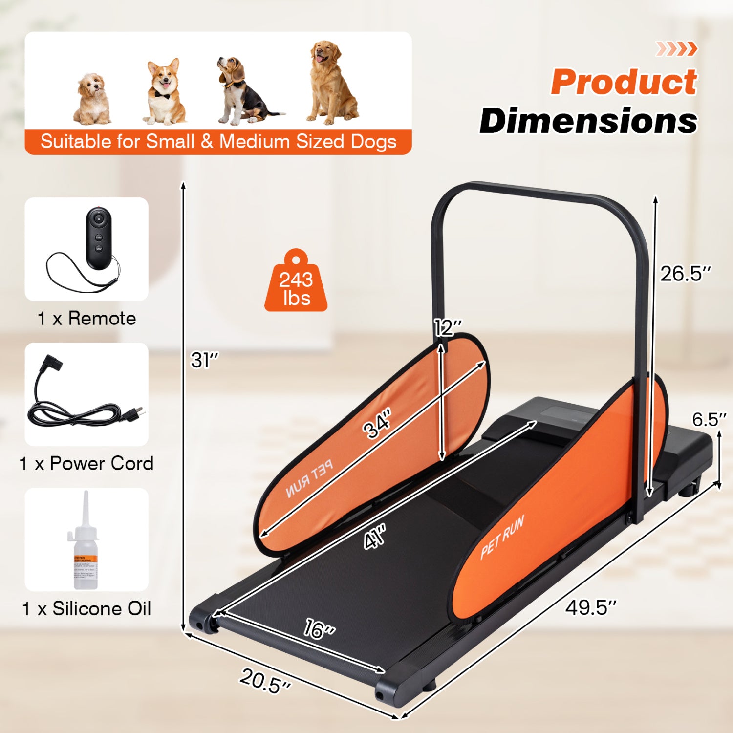 Pet Treadmill for Small & Medium Dogs with LED Display and Adjustable Speed-Black